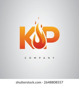KP Creative Fire Letter Logo Design
