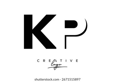 Logotipo creativo minimalista de espacio negativo de KP con monograma moderno para marca y logotipo de marca comercial con letras iniciales Diseño de logotipo para marca.