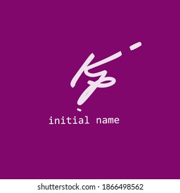 KP handwritten logo for identity