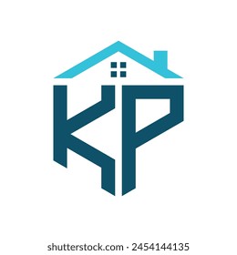 KP House Logo Design Template. Letter KP Logo for Real Estate, Construction or any House Related Business
