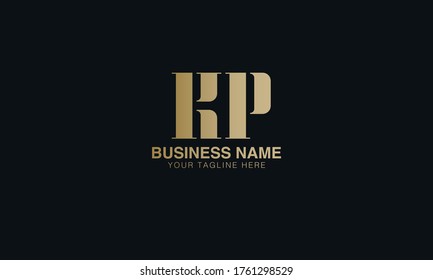  KP initial based minimal logo design typography vector 