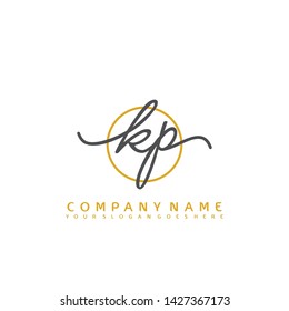 KP Initial handwriting logo concept