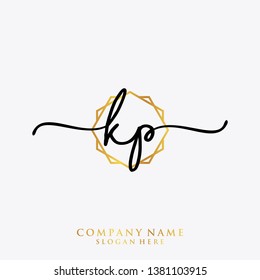 KP Initial handwriting logo template