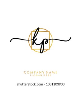 KP Initial handwriting logo template