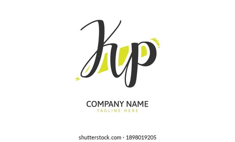 Kp Initial handwriting logo vector