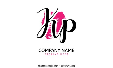 Kp Initial handwriting logo vector