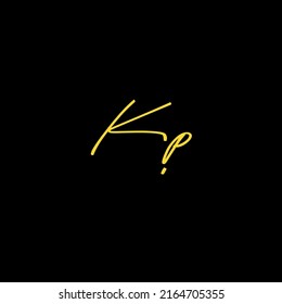 Kp initial handwriting logo vector