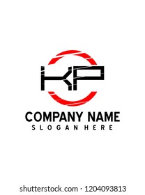 KP Initial logo with circle template vector