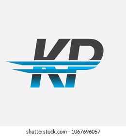 KP initial logo company name colored black and blue, Simple and Modern Logo Design.