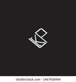 KP Initial Logo letters with rotate squere template