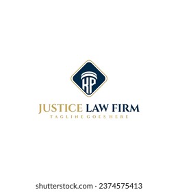KP initial monogram for lawfirm logo ideas with creative polygon style design