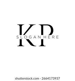 Logotipo inicial del monograma de KP con diseño del estilo del negocio