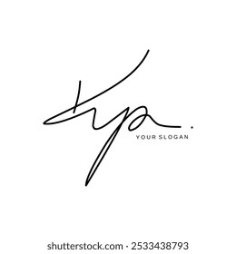 Kp Initial Signature Logo, Vektordesign