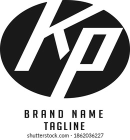 Logo de las iniciales de KP, logotipo de las iniciales de nombre, logotipo de las iniciales de la empresa, logotipo de las iniciales de la persona.