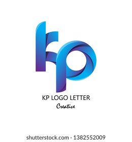 kp k p circle lowercase design of alphabet letter combination with infinity suitable as logo for a company or corporate business template design - Vector