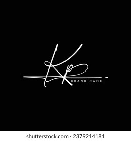 KP letter beauty handwriting vector logo. 