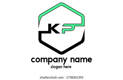 KP letter company logo design. Monogram. Letters KP logo illustration.
