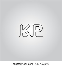KP-Logo mit schönem weißem Farbverlauf-Hintergrund.Das Buchstabensymbol.