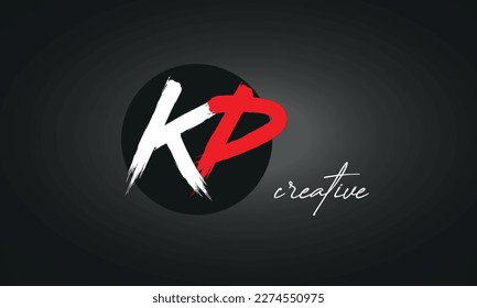 KP Letters Brush Paint Logo icon, Elegant Vector Design