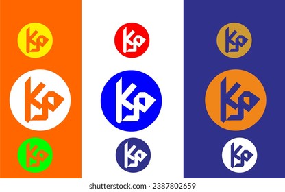kp-Logo Kreativkreis bunte abstrakte Symbol-Vektorvorlage