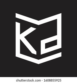 KP Logo Emblem Monogram With Shield Style Design Template Isolated On Black Background