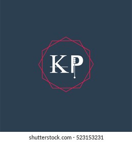kp logo letter initial, Abstract Polygonal Background Logo, design for Corporate Business Identity,flat icon, Alphabet letter