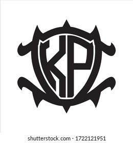 KP Logo monogram isolated with frame shield shape design template