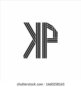 Estilo de esquema de monograma del logotipo KP vinculado aislado en fondo blanco