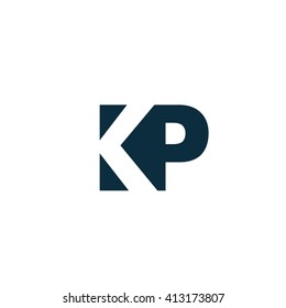 KP Logo. Vector Graphic Branding Letter Element. White Background