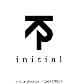 KP logo.Initial letter in monogram vector design.
