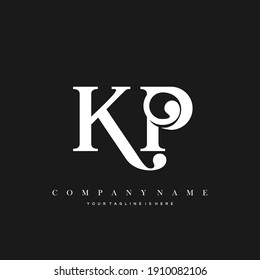 KP Minimal Luxury Initial Logo vector.