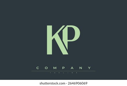 KP Modern Initials Logo Design. Branding logo with stylized initials showcasing bold design and modern aesthetic. Ideal for professional business branding or creative projects focusing on minimalistic