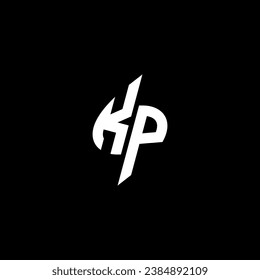 KP monogram esport logo design with cool shape concept in vector