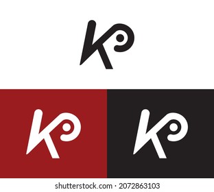 KP monogram letter text alphabet logo design
