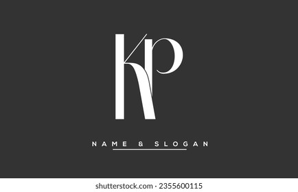 KP, PK   Monograma del logotipo de las letras abstractas