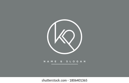 KP, PK, K, P creative initial letter logo vector concept