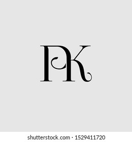 KP or PK letter icon logo vector free