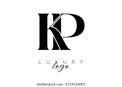KP Serif Letter Monogram Typography Logo for Elegant Premium Branding Identity