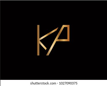 KP square shape gold vector design