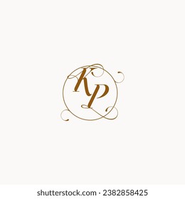 KP uniquely wedding logo symbol of your marriage and you can use it on your wedding stationary
