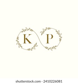 KP Hochzeit Unendlichkeit in elegantem Monogramm mit hochwertigem professionellem Design, das gut drucken wird