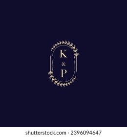 KP wedding initial logo in high quality professional design that will print well across any print media