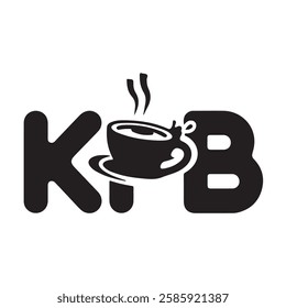 Kpb typography design black and white 