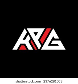 KPG triangle letter logo design with triangle shape. KPG triangle logo design monogram. KPG triangle vector logo template with red color. KPG triangular logo Simple, Elegant, and Luxurious design.