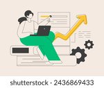 KPI abstract concept vector illustration. Key performance indicator, success measurement, company growth, business effectiveness, analytics tool, financial management, KPI abstract metaphor.