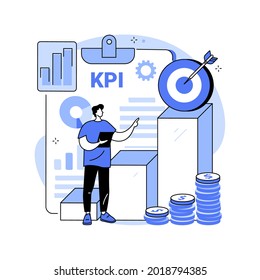 KPI abstract concept vector illustration. Key performance indicator, success measurement, company growth, business effectiveness, analytics tool, financial management, KPI abstract metaphor.