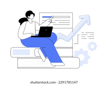 KPI abstract concept vector illustration. Key performance indicator, success measurement, company growth, business effectiveness, analytics tool, financial management, KPI abstract metaphor.