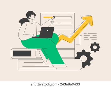 KPI abstract concept vector illustration. Key performance indicator, success measurement, company growth, business effectiveness, analytics tool, financial management, KPI abstract metaphor.