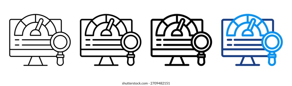 Conjunto de Colección de contorno diferente de icono de análisis Kpi