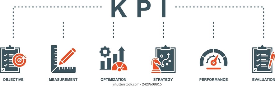 KPI banner web icon vector illustration concept for key performance indicator in the business metrics with an icon